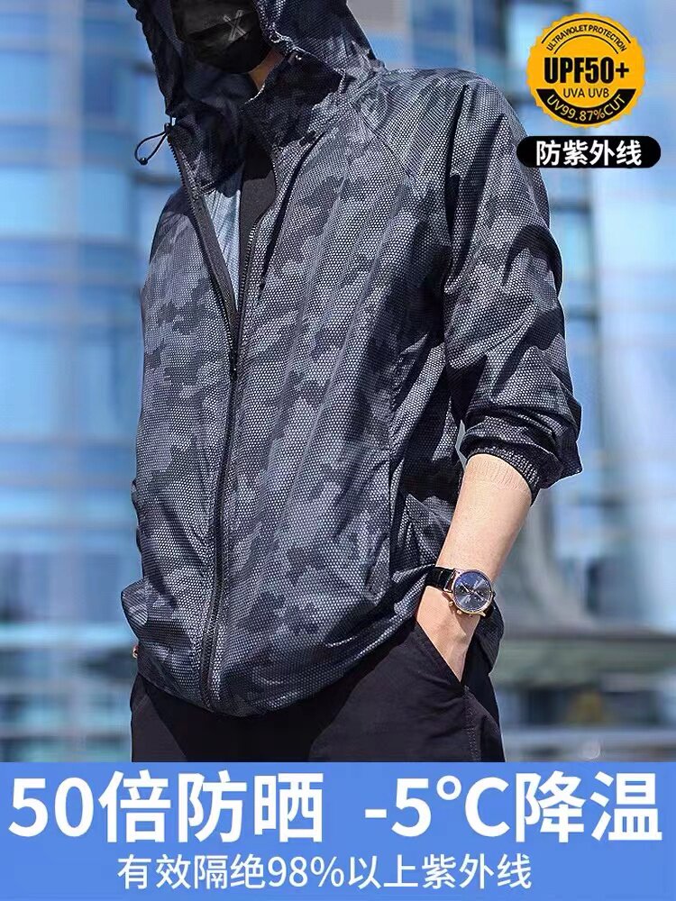 夏季冰丝防晒衣大码户外防晒服男图片