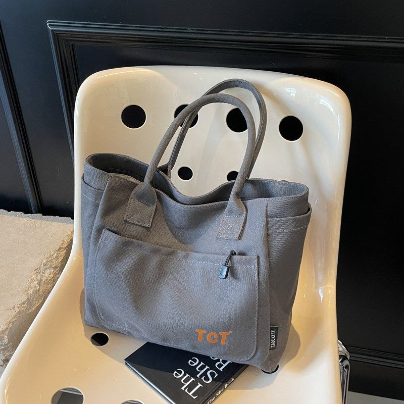 简约大容量帆布包包女2025新款手提上班通勤包休闲百搭单肩托特包,搬运/仓储/物流设备,机械式停车设备（立体停车库）,淘宝优惠券,粉丝福利购,淘宝优惠卷