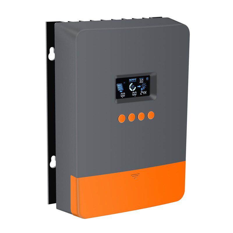 外贸MPPT12V24V48V太阳能控制器60A光伏发电太阳能充电控制器带屏