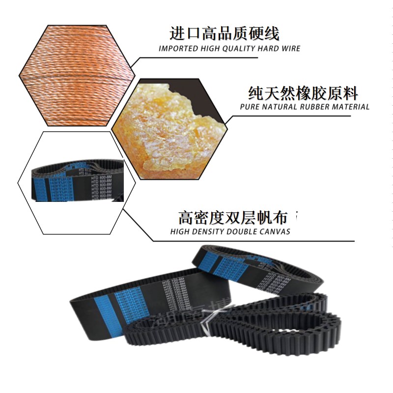 橡胶圆弧齿同步h带HTD8M1552-1792工业设备机械传动橡胶皮带