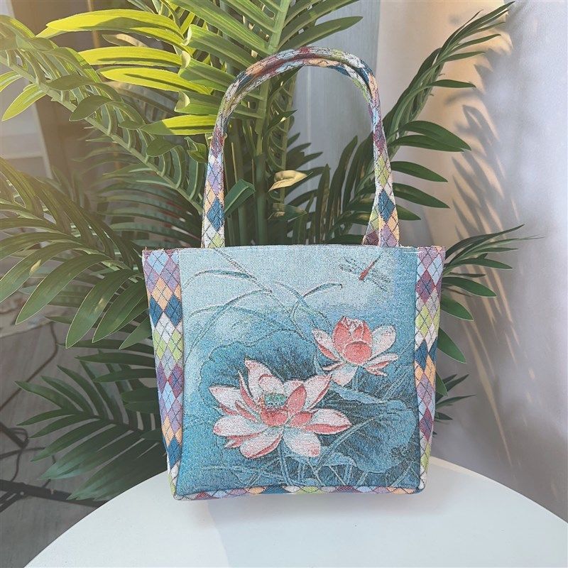 帆布包新款手提包提花刺绣菱格包时尚百搭手拎包休闲日常通勤包,搬运/仓储/物流设备,机械式停车设备（立体停车库）,淘宝优惠券,粉丝福利购,淘宝优惠卷