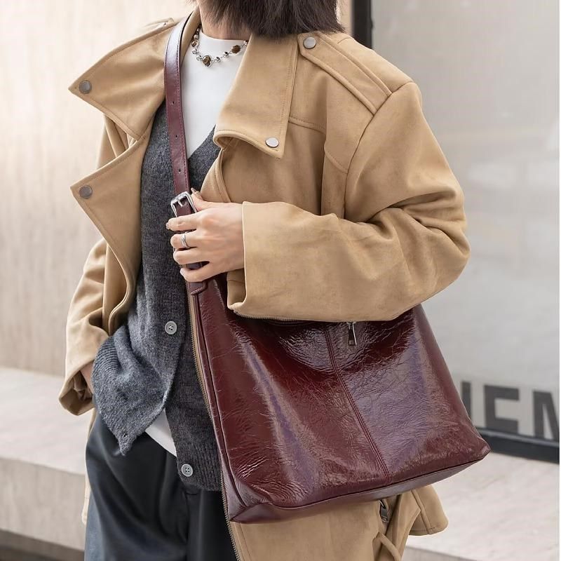 时尚真皮包包女包复古头层爆裂牛皮新款简约百搭单肩包通勤水桶包,搬运/仓储/物流设备,机械式停车设备（立体停车库）,淘宝优惠券,粉丝福利购,淘宝优惠卷
