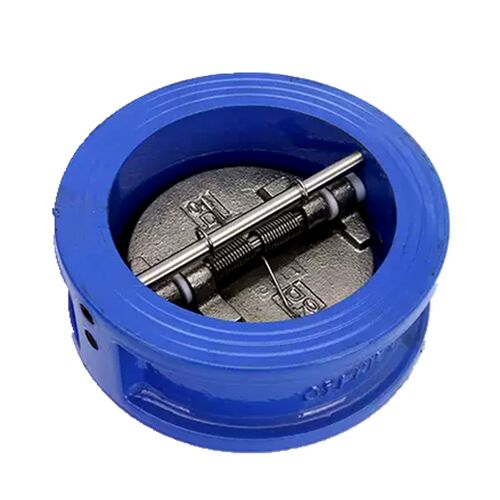 铸铁蝶式止回阀 DH77X-16Q 蝶形双瓣对夹式单向阀逆止阀 DN100 80
