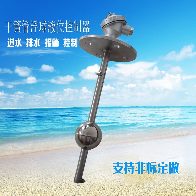 定做连杆浮球液位开关干簧管式水位控制感测器不锈钢法兰水泵水塔