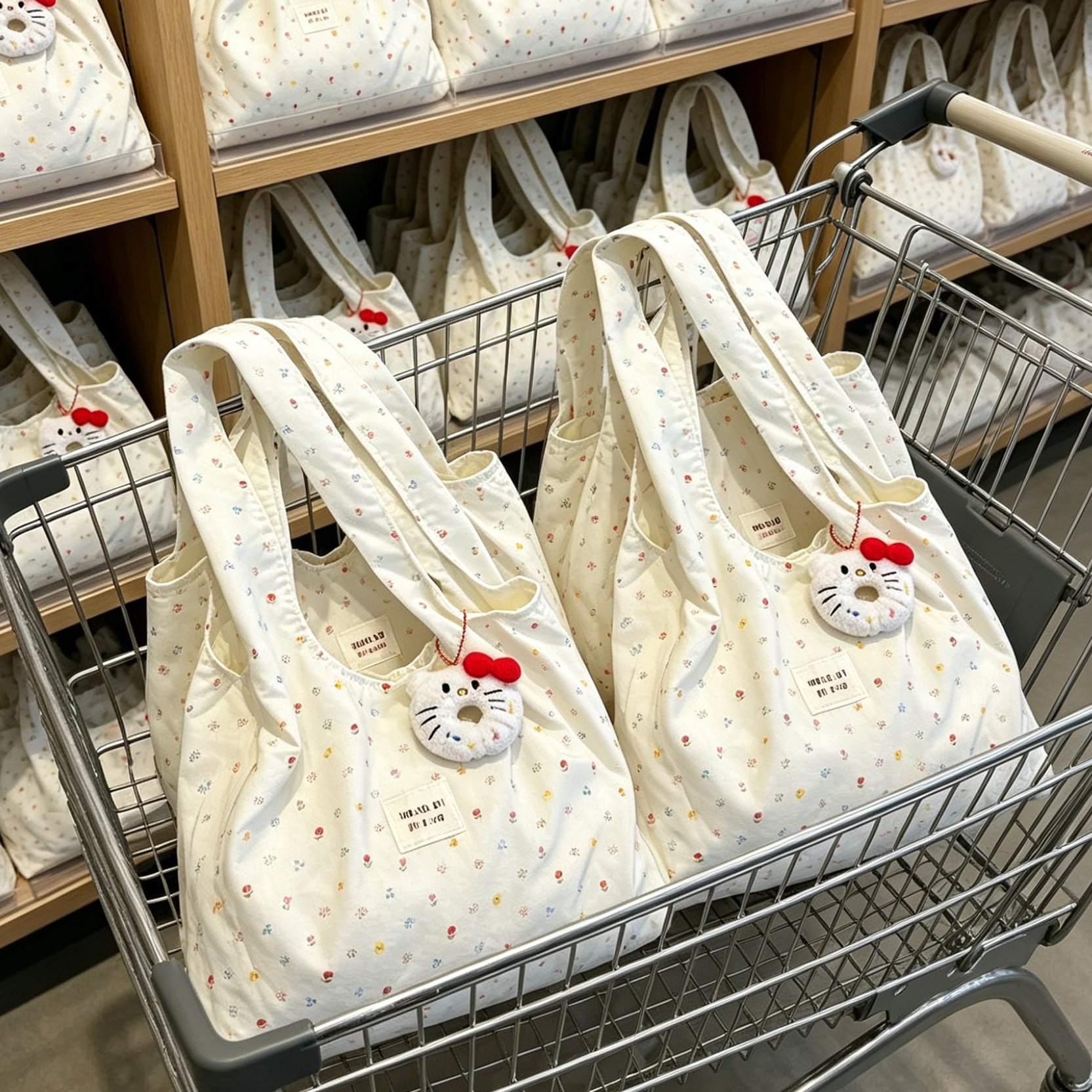 韩系ins慵懒甜美夏季薄款小清新碎花刺绣帆布包通勤背心包女包