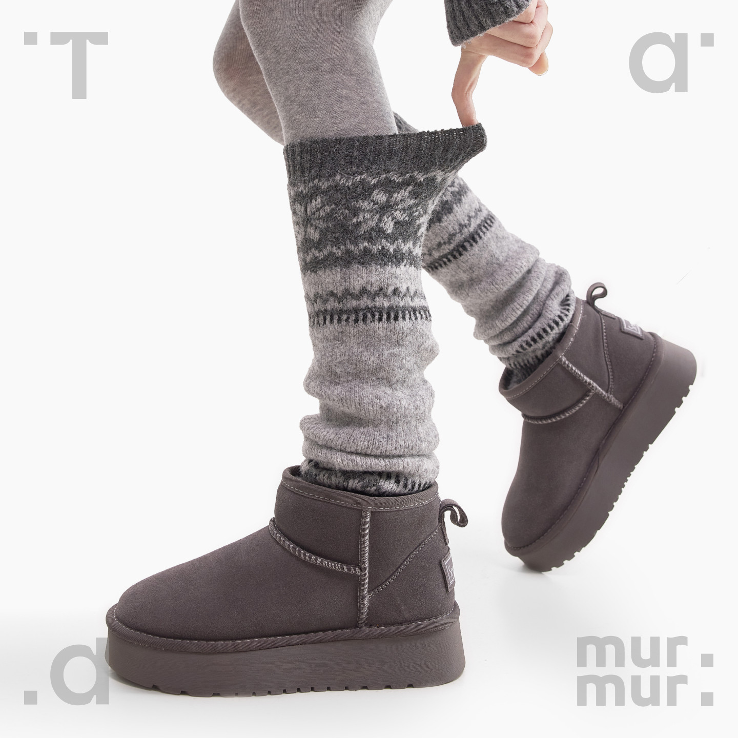 灰色发热保暖羊毛雪地靴袜女秋冬叠穿连裤袜加厚复古费尔岛腿套,女士内衣/男士内衣/家居服,长筒袜,淘宝优惠券,粉丝福利购,淘宝优惠卷