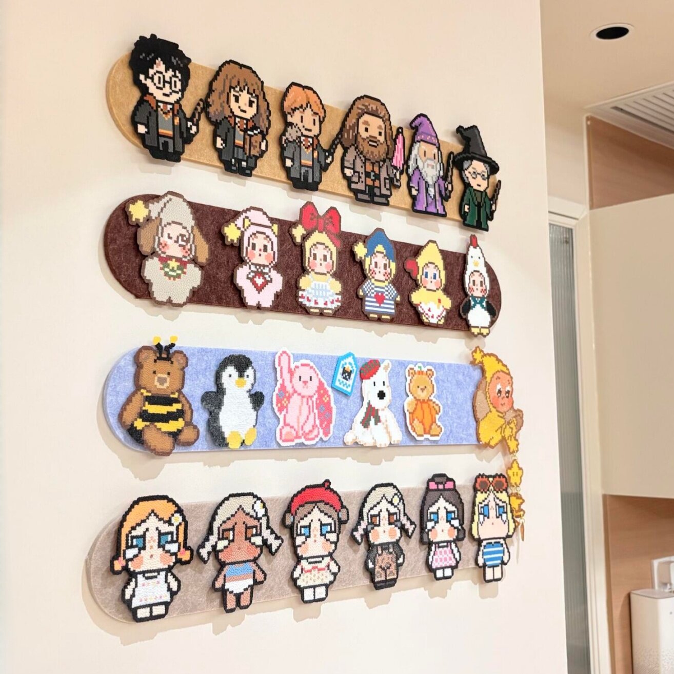 拼豆展示板毛毡板DIY置物架装饰摆件不伤墙免打孔照片墙遮丑神器