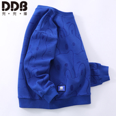 装 儿童秋季 上衣中大童套头加绒一体绒 卫衣圆领2025新款 男童春秋款