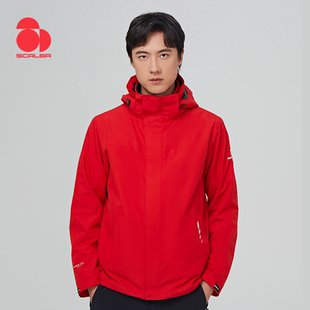 SCALER思凱樂戶外三合一沖鋒衣男女抓絨內膽防風防水秋冬登山服
