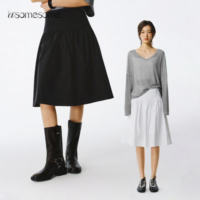 asomesome美式宽腰头低腰半身裙
