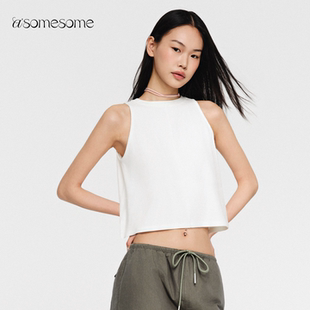 asomesome辣妹露脐宽松吊带背心女夏季外穿修身显瘦百搭打底上衣