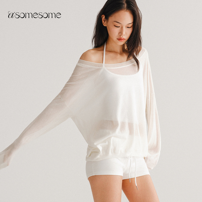 asomesome宋祖儿同款露肩罩衫