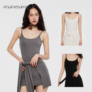 asomesome宋祖儿同款腰间绑带连衣裙女收腰显瘦背心吊带裙