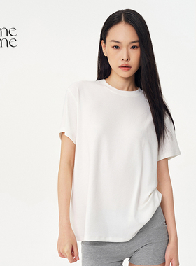 asomesome美式白色正肩短袖T恤女2025春新款亲肤宽松显瘦休闲上衣