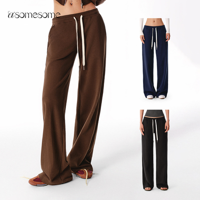 asomesome美式抽绳宽松直筒卫裤