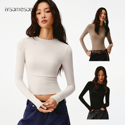 宁艺卓同款紧身弹力打底T恤