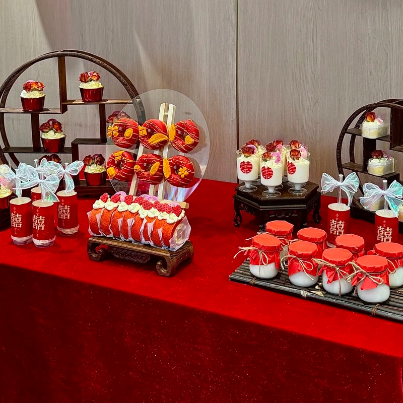 红色订婚婚礼甜品台装饰蛋糕烘焙插件淋膜纸杯布丁纸推推乐筒贴纸,节庆用品/礼品,甜品台装饰,淘宝优惠券,粉丝福利购,淘宝优惠卷