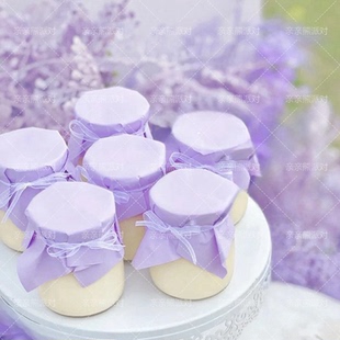 梦幻紫色布丁杯封口纸一次性玻璃杯子盖纸甜品台装饰果酱瓶包装纸