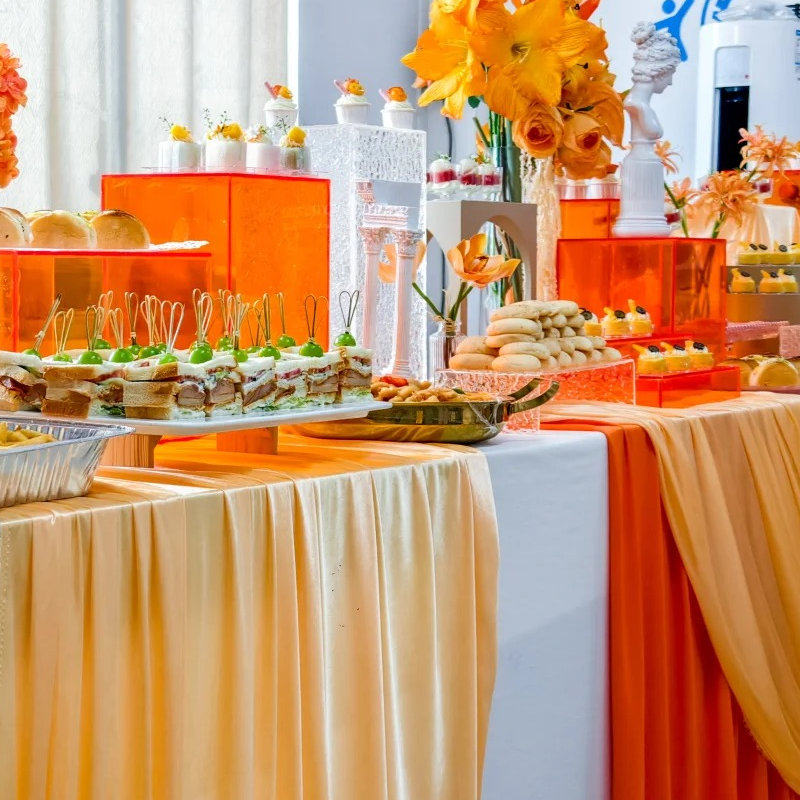 甜品台布置橙黄色中秋婚礼装饰烘焙插件纸杯布丁纸慕斯杯贴纸桌布