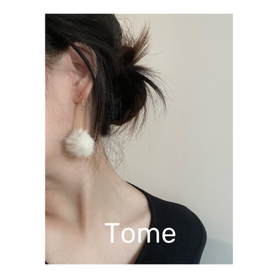 秋冬毛球耳环蚊香盘耳夹无耳洞