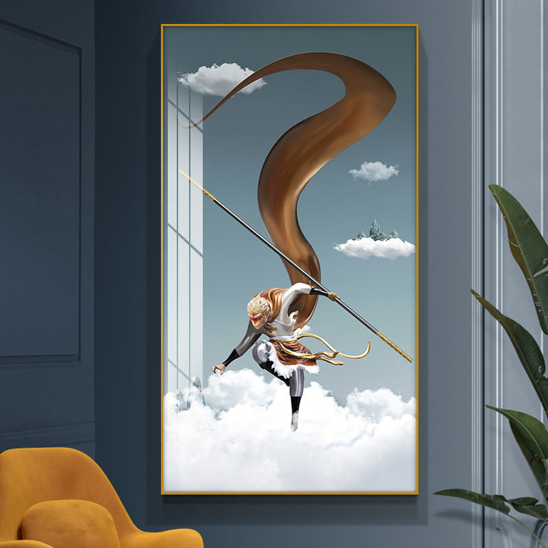 斗战胜佛走廊玄关装饰画齐天大圣孙悟空人物挂画猴子壁画现代简约