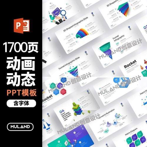 1700超全潮流炫酷动画动态快闪创意设计个性商务数据PPT模板素材