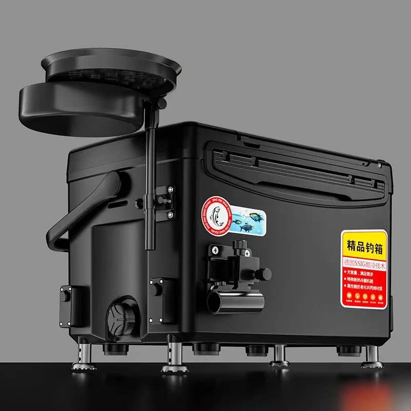 钓鱼箱钓箱可坐2026新款免安装带天窗36L多功能四角升降加厚钓桶