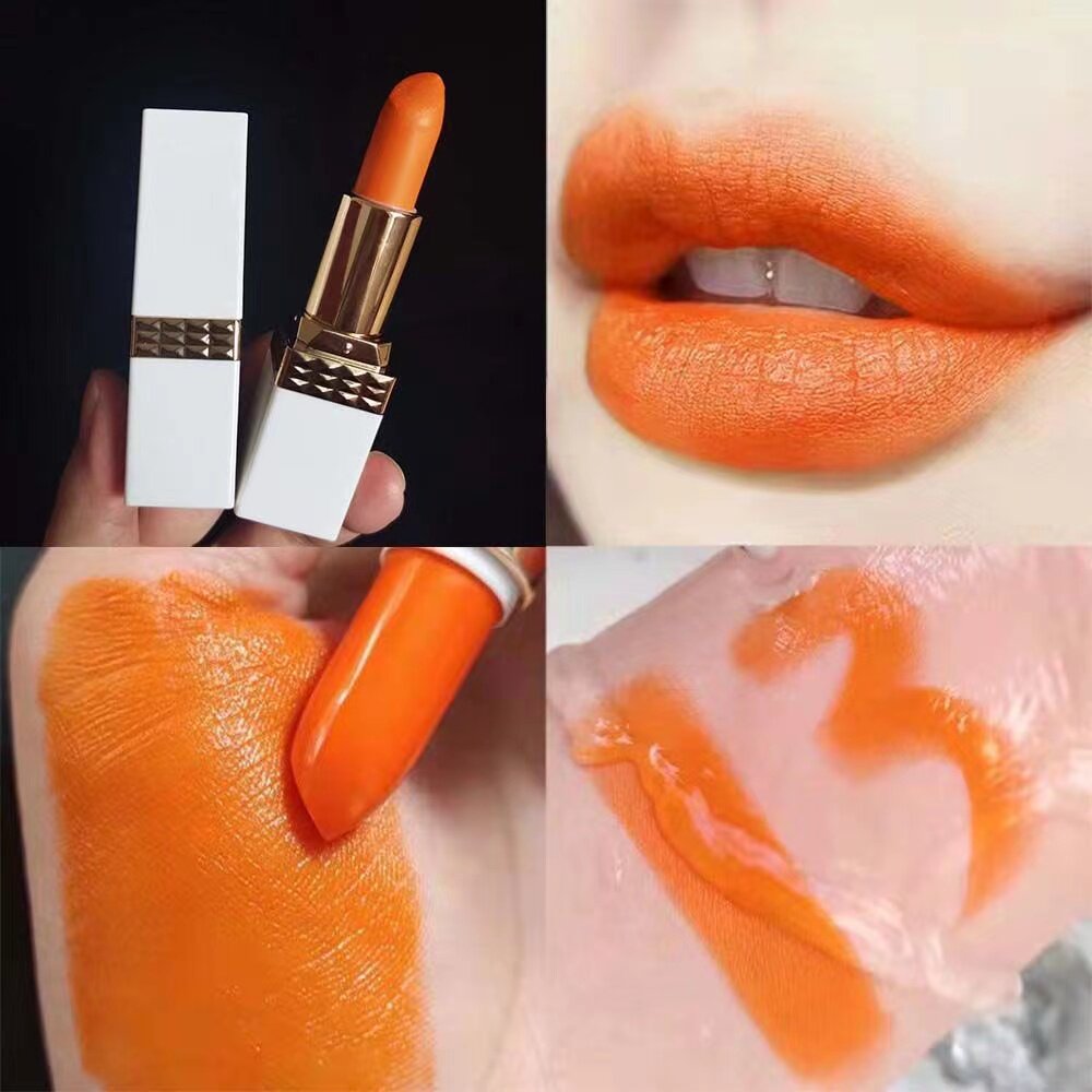橘色显白口红哑光雾面橘黄色小众品牌唇膏持久保湿不易脱色学生党