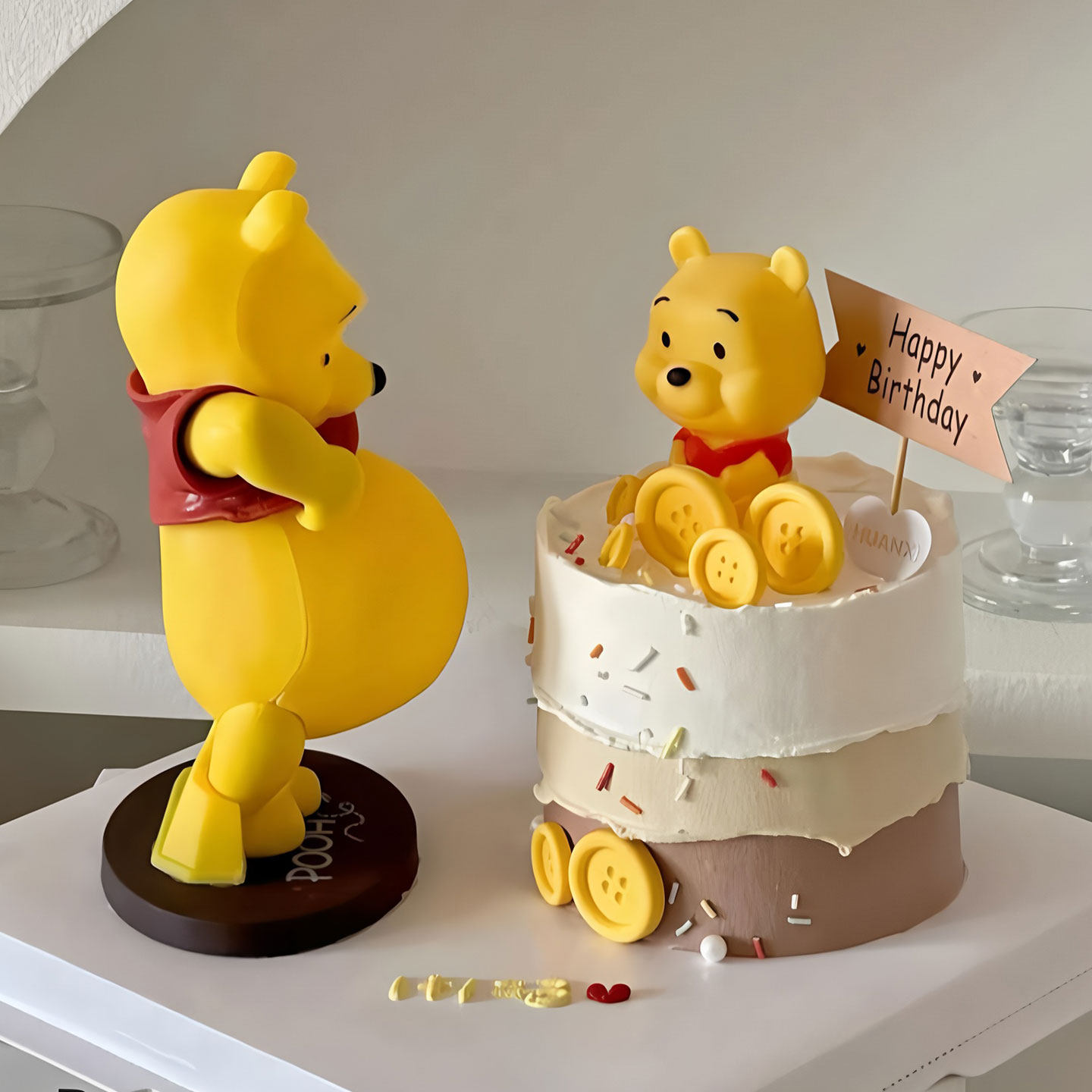 大肚子维尼小熊蛋糕装饰摆件孕妇妈妈怀孕老婆卡通生日装扮插件,节庆用品/礼品,节日装扮用品,淘宝优惠券,粉丝福利购,淘宝优惠卷
