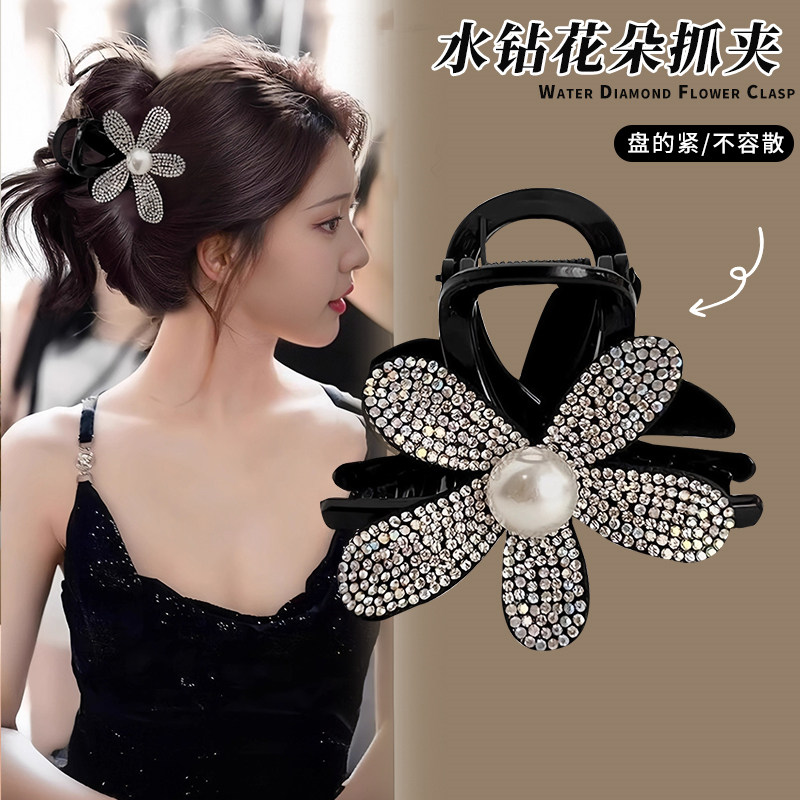闪钻发夹闪钻珍珠太阳花发夹