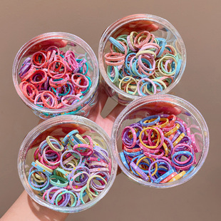 甜美高弹力像皮筋发圈女儿童宝宝简约不伤发扎发耐用头绳马尾发饰