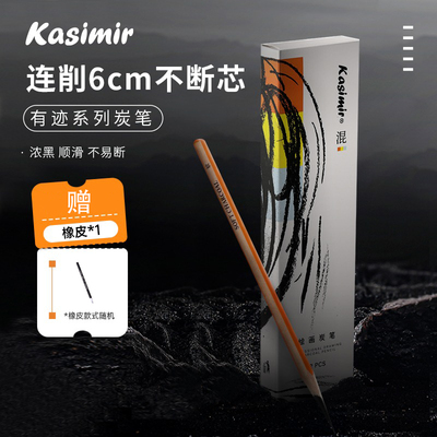 卡西米尔素描炭笔软中硬炭15支装