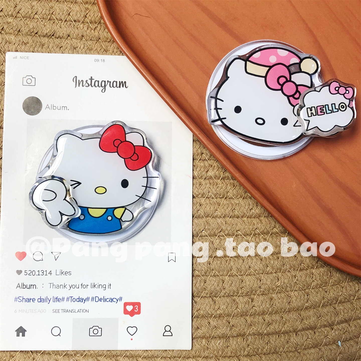 趣味ins卡通凯蒂猫磁吸支架