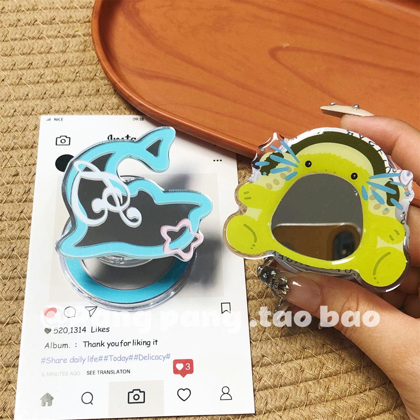 创意可爱海豚青蛙磁吸支架