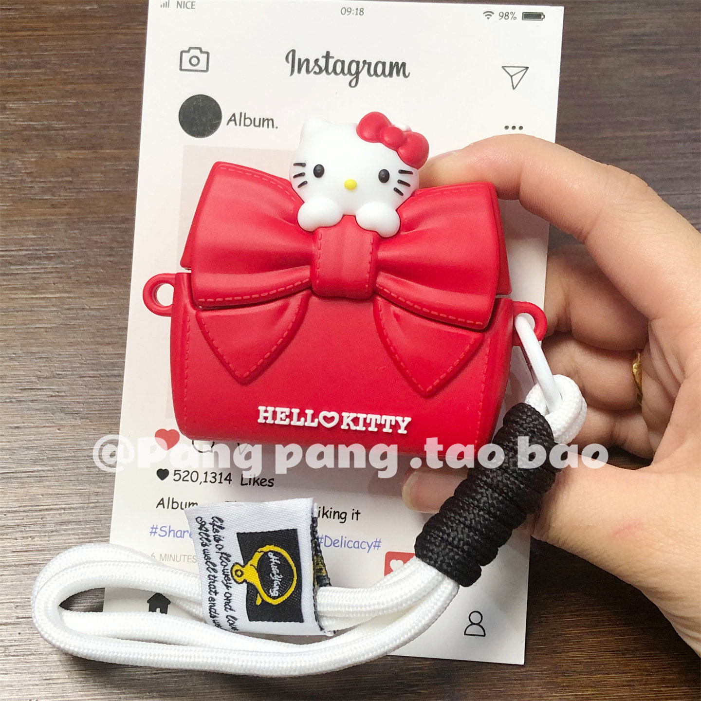 可爱红色凯蒂猫背包苹果airpods pro3代耳机保护套适用四代无牙耳机保护壳airpods1/2代硅胶pro2代创意新三代