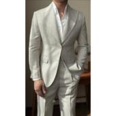 春夏薄款 918 修身 单排扣戗驳领那不勒斯西服套装 时尚