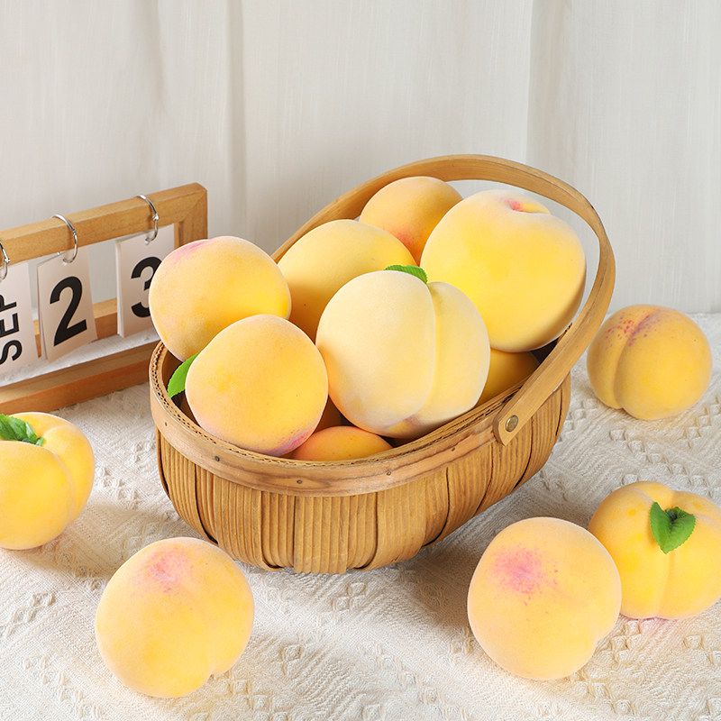 菡菡黄桃水果仿真模型