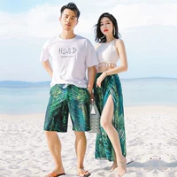 Mới cặp đôi đồ bơi phụ nữ váy dài kỳ nghỉ bên bờ biển bikini ba mảnh nhỏ ngực bảo thủ phù hợp với đồ bơi bãi biển - Vài đồ bơi 	đồ đi biển đôi	