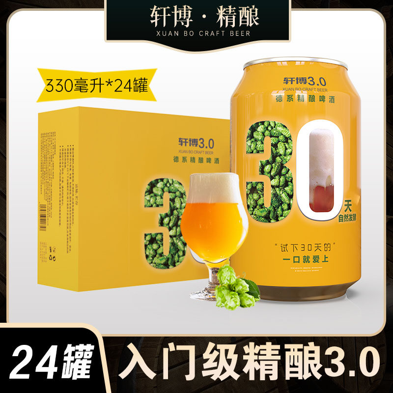 轩博易拉罐3.0精酿啤酒整箱批发