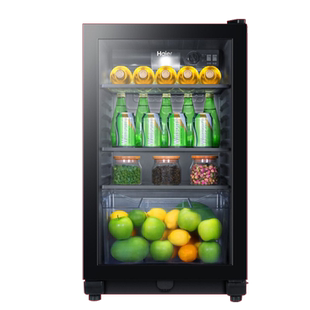 【新品】海尔88升白色冰吧家用客厅茶叶柜饮料柜办公室冷藏小冰箱