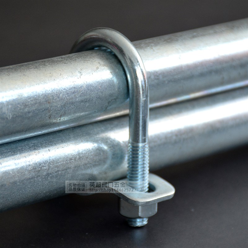 十字管卡母猪产床限位栏水管卡扣镀锌大棚固定管卡子双U型6分管夹