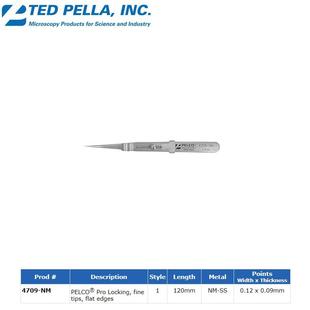 ted 精細(xì)不銹鋼帶鎖尖頭鑷子 pella鑷子4709
