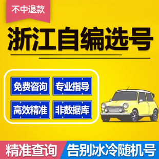 浙江杭州宁波温州嘉兴新能源车汽车辆12123自编自选汽车牌照选号