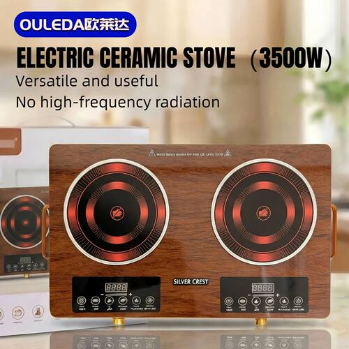 Dual burner stove for electric ceramic furnace. Double stove
