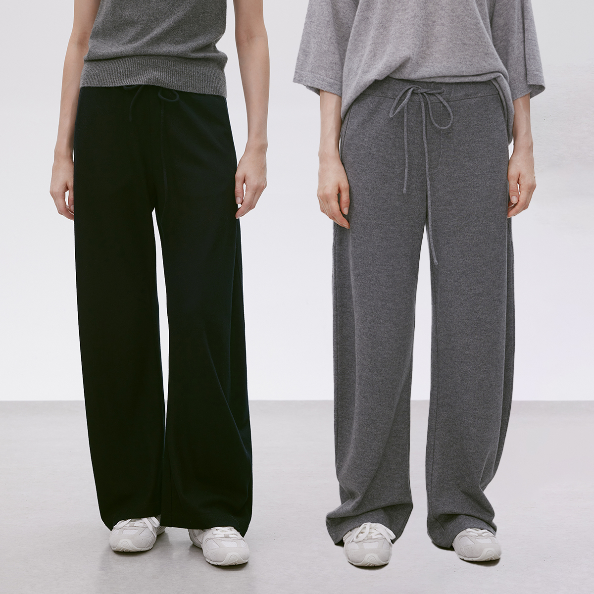 CHICC3 悬垂有型精纺羊毛 复古高支藏肉显瘦抽绳橡筋腰圆弧香蕉裤