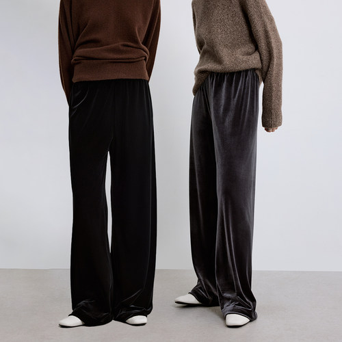 CHICC3轻奢流光感弹力丝绒 R0W风潇洒有型显瘦藏肉利落剪裁空气裤