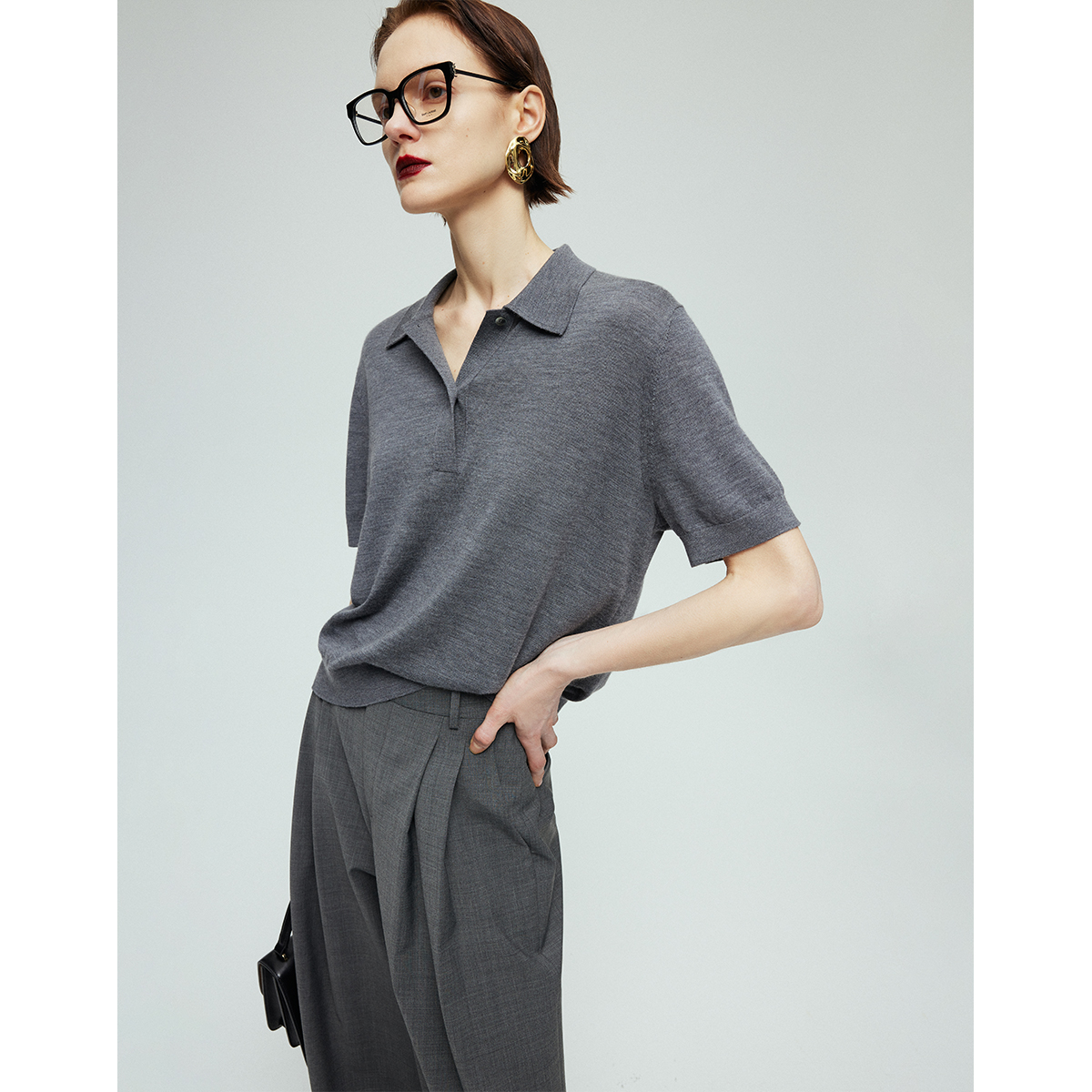 CHICC3德国扬子羊毛纱 时髦知识分子M1U风短袖POLO衫T恤