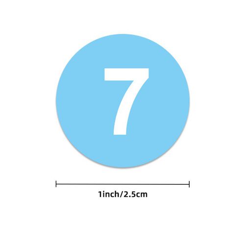 卷装数字编号贴纸1到33序列圆形自粘不干胶号码分类标签贴2.5cm