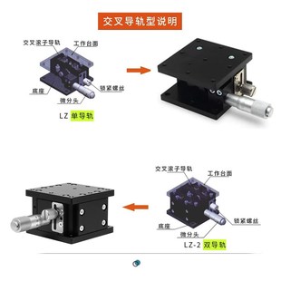 125 Z轴手动微调升降平台高精密位移光学升降滑台LZ40K
