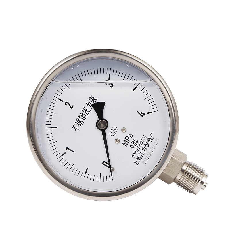 上海江月YN100BF不锈钢径向型耐震压力表60mpa油压空压机高压表